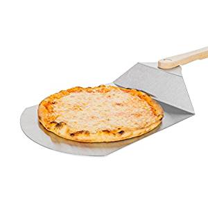 Pizzaschaufel Test - Solid Pizza Schaufel aus Edelstahl mit ausklappbarem Griff aus Holz