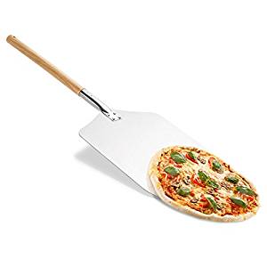 Pizzaschaufel Test - Good & Gadgets Pizzaschaufel aus Metall mit langem Holzgriff